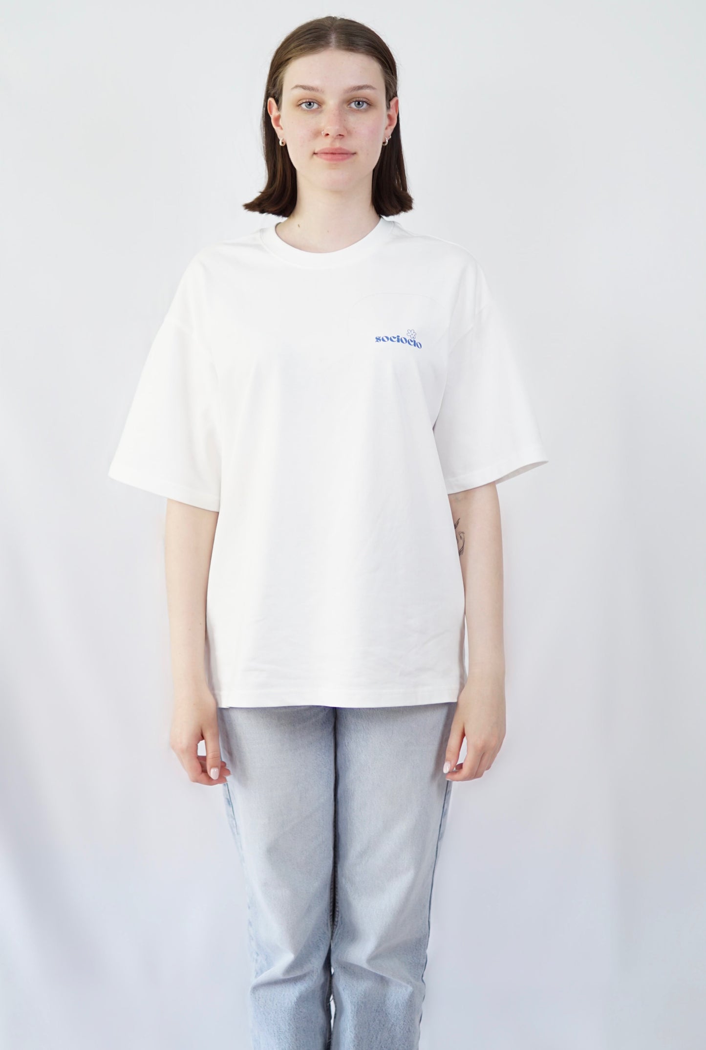 raw basic t-shirt - socioclo logo blue