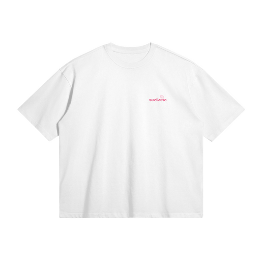 raw basic t-shirt - socioclo logo pink