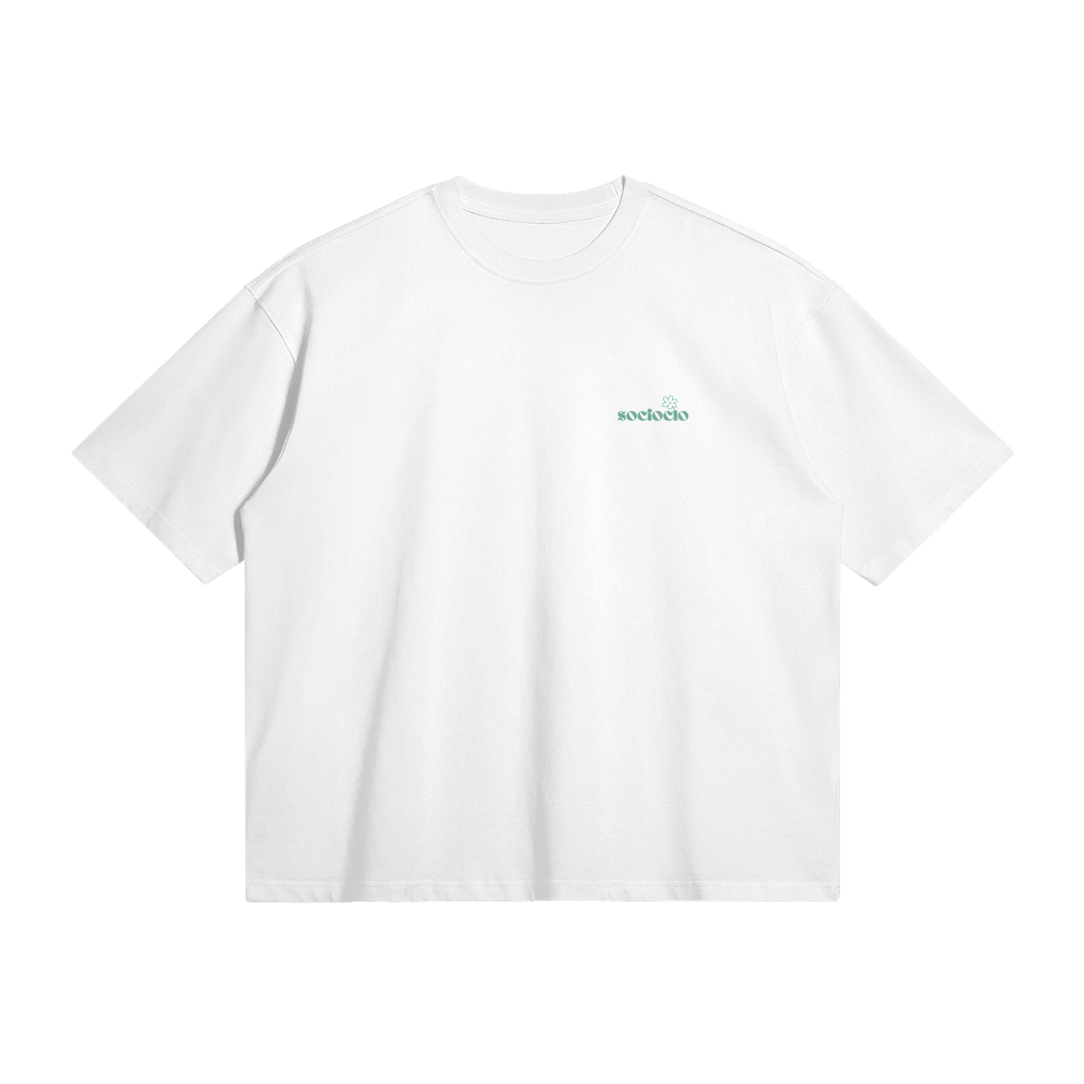 raw basic t-shirt - socioclo logo mint green